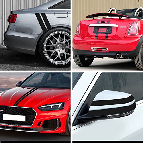 Leasinder 4Pcs Car Wheel Fender Hash Stripe Decal Reflective Vinly Sticker Warning Safety Reflector Strips Sticker Universal Auto Bumper Body Stickers Racing Stripe Decals For Car Truck Suv (Matte Black) #TOP3