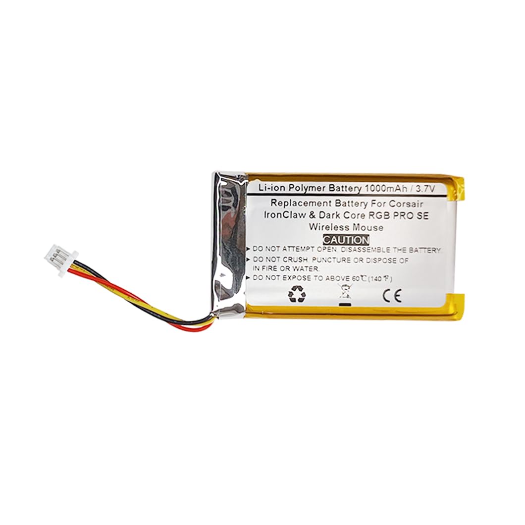 STARTONG 1000mAh 3.7V Replacement Battery for Corsair IronClaw & Dark Core RGB PRO SE Wireless Mouse, CP-DCRP