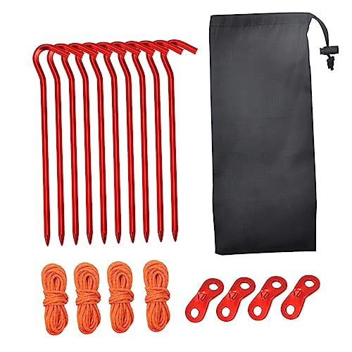 YARNOW 1 Juego Juego de uñas Tent Accesorios de Camping Kit de fijación para Tienda Postes de Tienda Malla pabellón Kit de fijación de toldo Accesorios para Acampar aleación de Aluminio