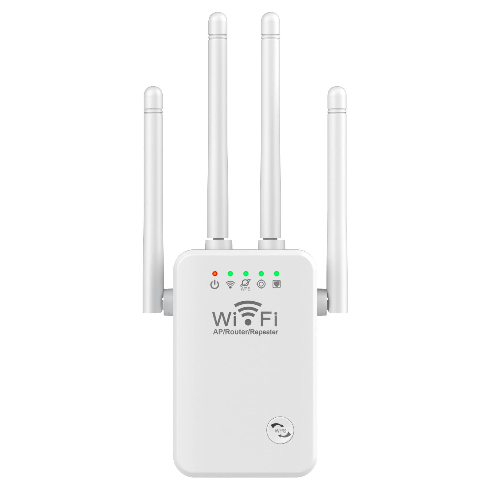 Repetidor WiFi, repetidor WiFi inalámbrico potente, amplificador WiFi, 2 puertos LAN con 6 antenas, repetidor WiFi para el hogar y la oficina/AP All Internet