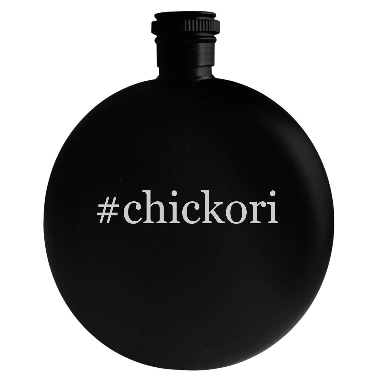 #chickori - 5oz Hashtag Round Alcohol Drinking Flask, Black