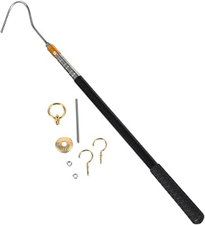 OUNONA Complete Attic Ladder Pull Down System Kit Replacement Rope Roof Hook for Easy Access Storage Organization