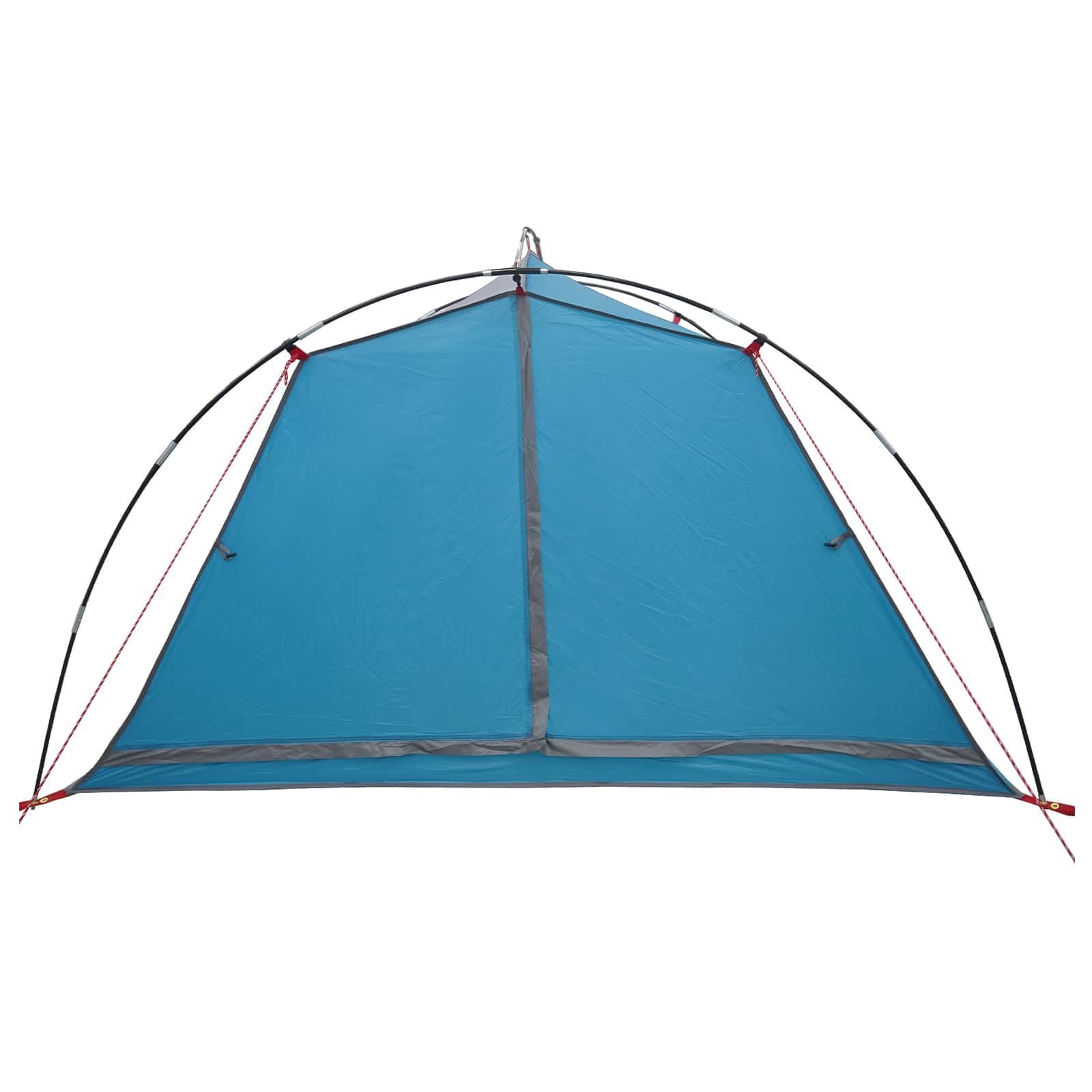 Tunnelzelt Blau 4-Personen aus 185T Polyester mit PU-Beschichtung, wasserdicht, UV-Schutz, leichtes Campingzelt für Outdoor, Festival, Wandern und Strand mit stabilem Gestänge