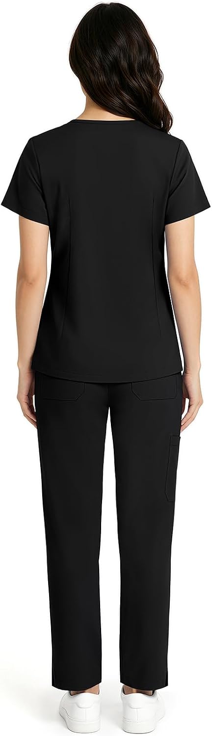 Scrubs for Women Set, V-Neck Scrub Top and Straight Leg Pants | Breathable Durable and Soft Fabric, Functional Pockets, Designed for Nurses, Hospitals, Clinics and Medical Offices