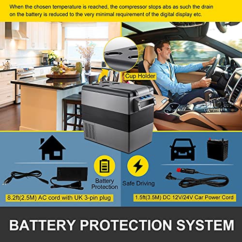 Vevor MOBILE COOLER 35L Portable Refrigerator 37 Quart(35 Liter),12 Volt Refrigerator App Control(-4℉ thumb #4