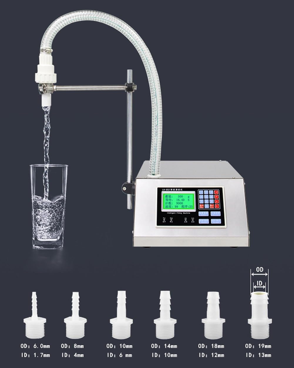Máquina llenadora automática de líquidos, llenadora de líquidos viscosos de 17 l/min con control digital, equipo de embotellado para procesamiento de miel, máquina llenadora y pesadora para miel, ac