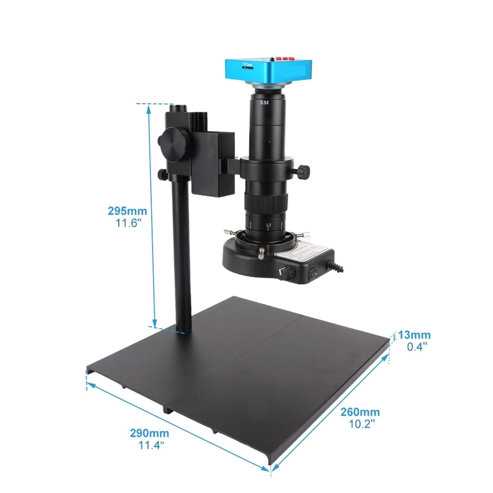 Przemysłowy Mikroskop Monokularowy HD 1080P HDMI USB Cyfrowy Wideo Kamera 180X Obiektyw Do PCB Tkanina Lutownicza Obserwuj(Microscope set)