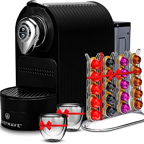 Chefwaveespressomachinecompatiblewithnespressocoffeecapsulesblackpodholdercupsanddescalingpowderbundle2items  Urban Country Home Decor Chefwave espresso machine compatible with nespresso coffee capsules black pod holder cups and descaling powder bundle 2 items  urban country home decor