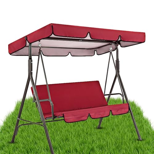 Funda de cojín para columpio, funda de cojín impermeable, juego de fundas de repuesto para silla mecedora de 3 plazas, cojín de asiento de hamaca, protector impermeable para silla de columpio para