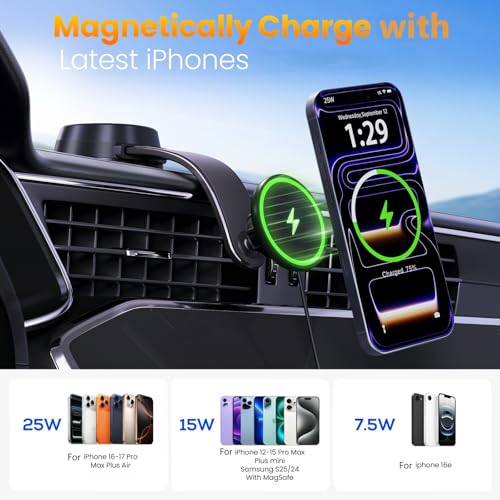 Upgrade for Qi2.2-Certified 25W for MagSafe Wireless Car Charger Mount - image 2
