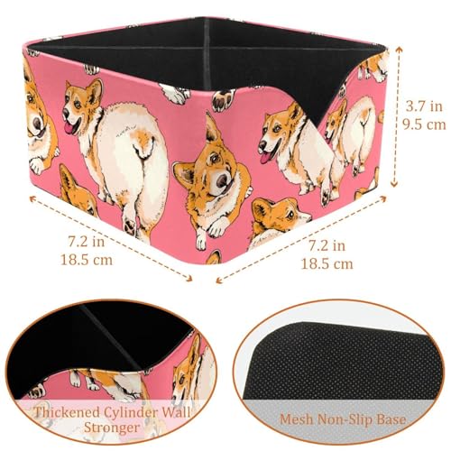 Organiseur de bureau Welsh Corgi à 4 compartiments et porte-crayons en bois - 4
