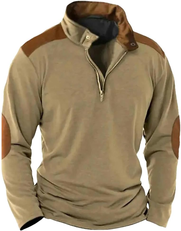 Men'S Outdoor Warm Zipper Pullover Men'S Coat Warm Hiking Sweater