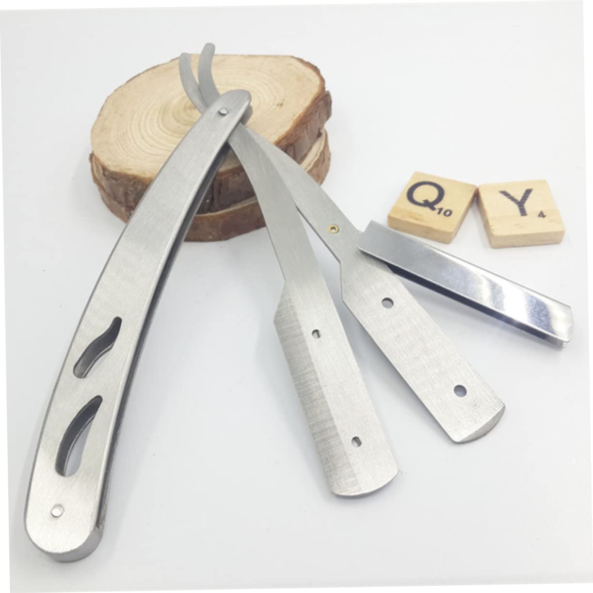 BIUDECO Men's Stainless Steel Shaving Razor Barber Tool for Beard Sideburns Fine Hair for Home or Travel Use