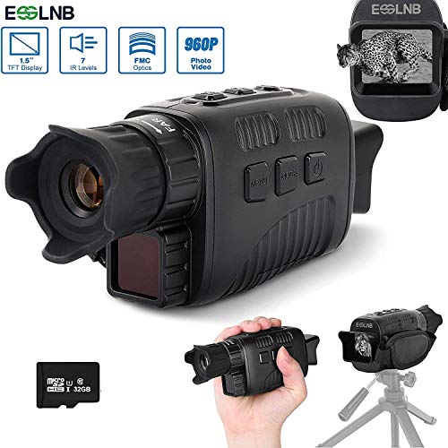 ESSLNB Digital de visión Nocturna monocular Scope Infrarrojo IR Permite en Los Registros Oscuros Imagenes y Vídeo Función de Reproducción con 1,5 pulgadas TFT LCD Pantalla 32GB TF Tarjeta y Bolso