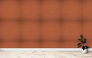 Avikalp Self-Adhesive ARW0671 White Red Brick Wall Texture HD Wallpaper for Drawing Room(60cm x 762cm)