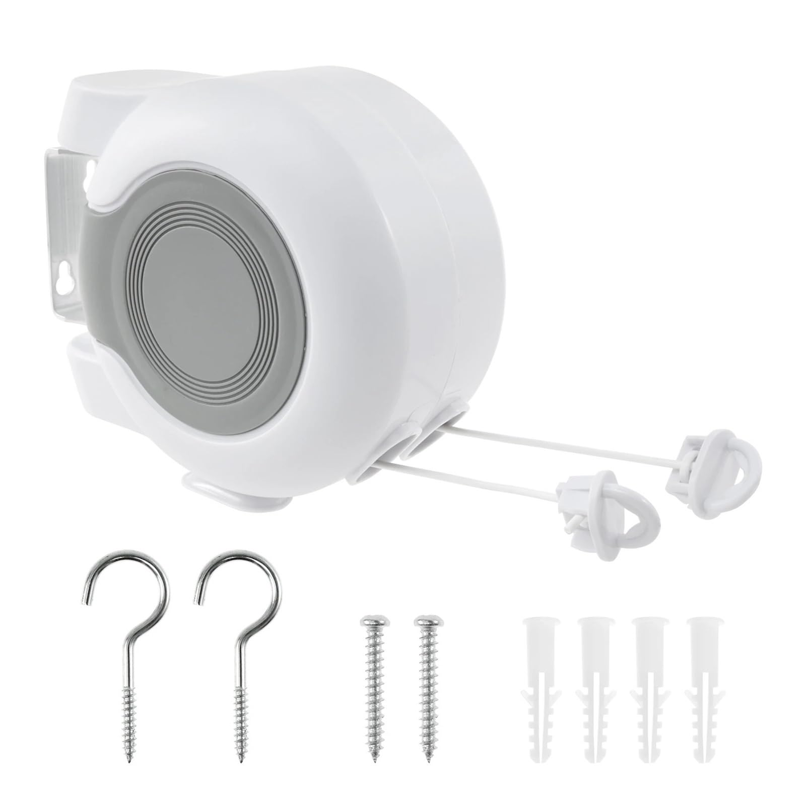 Retractable Washing Line Double Line Clothesline Shrinkable Outdoor Wall Mounted Clothes Line Heavy Duty Balcony Bathroom Invisible Clotheslin