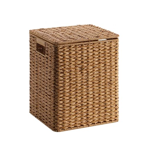 Panier à linge sale tressé et esthétique pour optimiser le rangement de la chambre