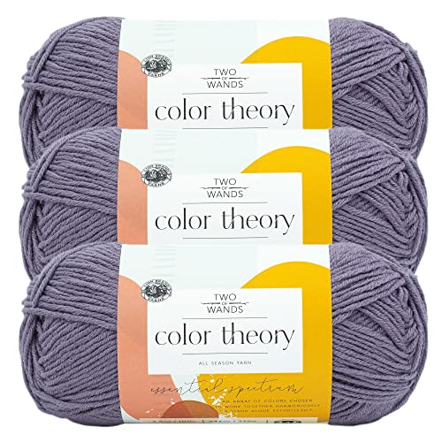 Image of Lion Brand Yarn, Color Theory Worsted Weight Yarn for Knitting and Crochet, Amethyst, 3 Pack, Acrylic Fiber with Modern Color Palette, Perfect for Sweaters, Hats and Cozy Blankets