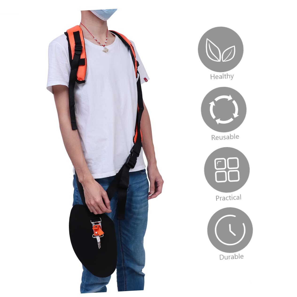 Toyvian Imbracatura Imbottita per Decespugliatore Forma di y Doppia Tracolla Regolabile Resistente e Antiusura Adatta per Utensili Agricoli Pesanti e Motoseghe