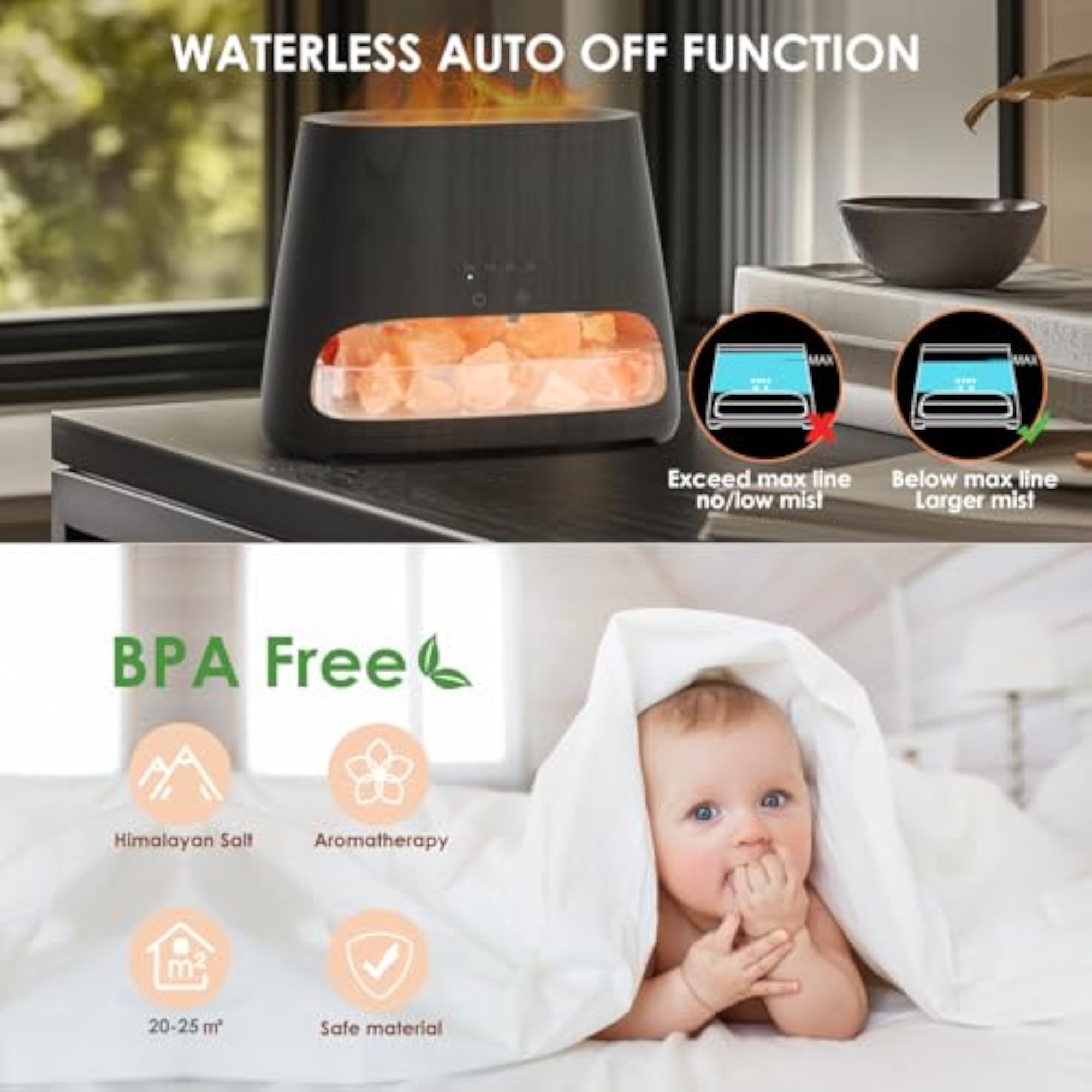 2-in-1 Himalayan Salt Lamp & Essential Oil Diffuser