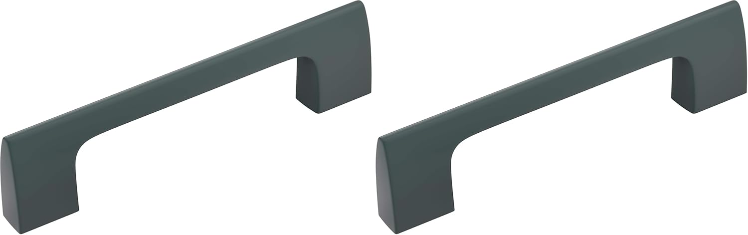 Amerock | Cabinet Pull | Matte Black | 3-3/4 inch (96 mm) Center-to-Center | Riva | 2 Pack | Drawer Pull | Drawer Handle | Cabinet Hardware