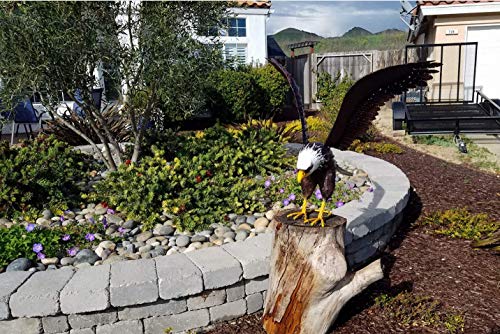 chisheen Bald Eagle Statue Outdoor Garden Sculpture Metal Yard Art Lawn Decoration