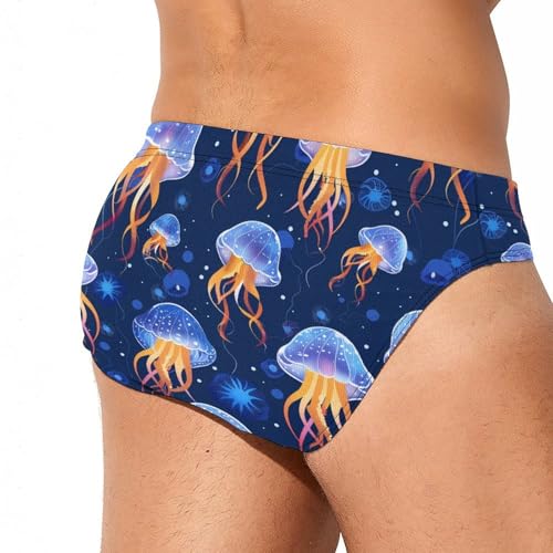 Jelly Fish Blue Novelty Men's Brief Swimwear Pants Swimming Trunks Beach Shorts Underwear3