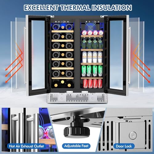 Image of Antarctic Star 24 inch Dual Zone Wine Cooler, Built-In, 21 Bottles & 88 Cans