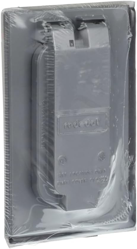 Red Dot CCGV 1-Gang Weatherproof Receptacle Cover, Silver, Zinc Alloy, 1 GFI Receptacle Vertical, Device Mount