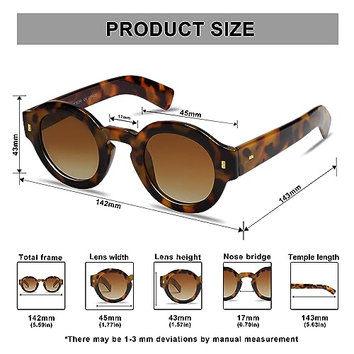 VANLINKER Vintage Round Polarized Sunglasses for Women Men Trendy Shades Retro Circle Sun Glasses VL97434