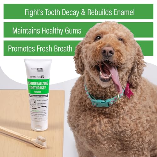 Image of Remineralizing Dog Toothpaste with Nano-Hydroxyapatite - Bacon Flavor, Fluoride-Free & Safe to Swallow, Veterinarian Reviewed, Made in USA, Fights Plaque & Freshens Breath (4 oz)