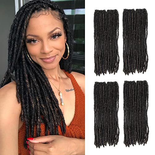 Darling Jozi Locs 8X Crochet Hair Extensions (4 Packs, 2X Per Pack), Pre Looped Soft Faux Locs, Natural & Soft Texture Locks, 18 Inch, 1/27 #TOP26