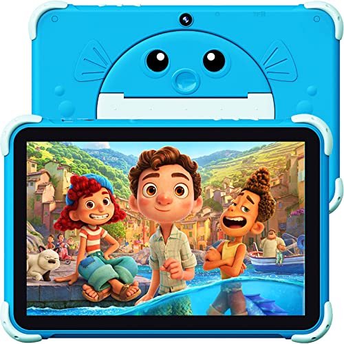 YINOCHE Kids Tablet 10 inch Android Toddler Tablet for Kids Children Tablets for Toddlers with Dual Camera 2GB 32GB ROM 1280x800 HD IPS Touch Screen Parental Control YouTube Netflix (Ice Blue)