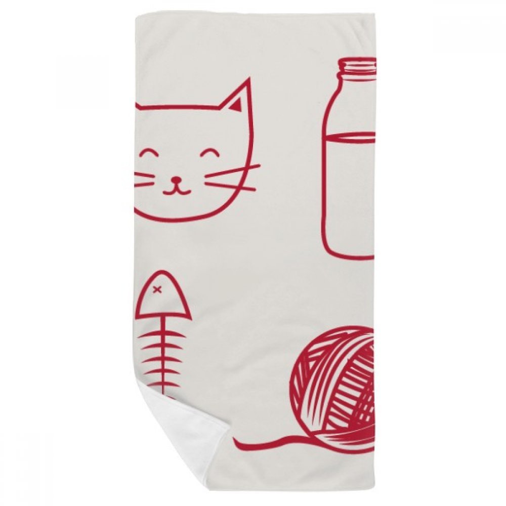 Serviette de bain poisson chat doux gant de toilette 35x70cm multicolore