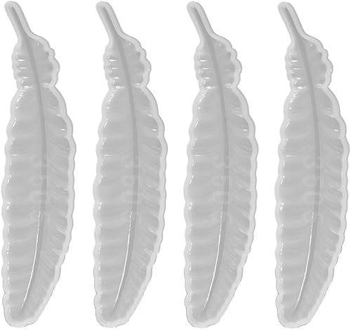 EXCEART 4 moldes de silicona para plumas, moldes de fundición de resina, marcapáginas para manualidades, molde de cristal epoxi para manualidades,