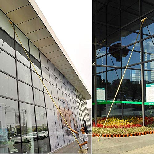 WLABCD Grattoir de Barre de Nettoyage de Vitres Télescopique, Tige Télescopique de Nettoyage de Vitres Multifonction En Alliage Dene, Brosse de Nettoyage de Panneau Photovoltaïque,4M