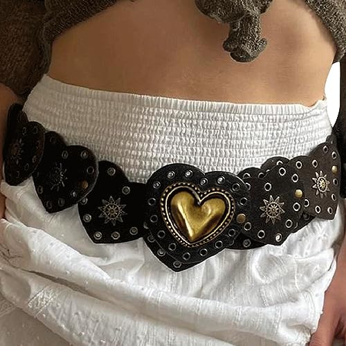 Y2k Wide Boho Disc Belt for Women Vintage Concho Leather Disk Belts Western Waist Belts for Dress Jeans2