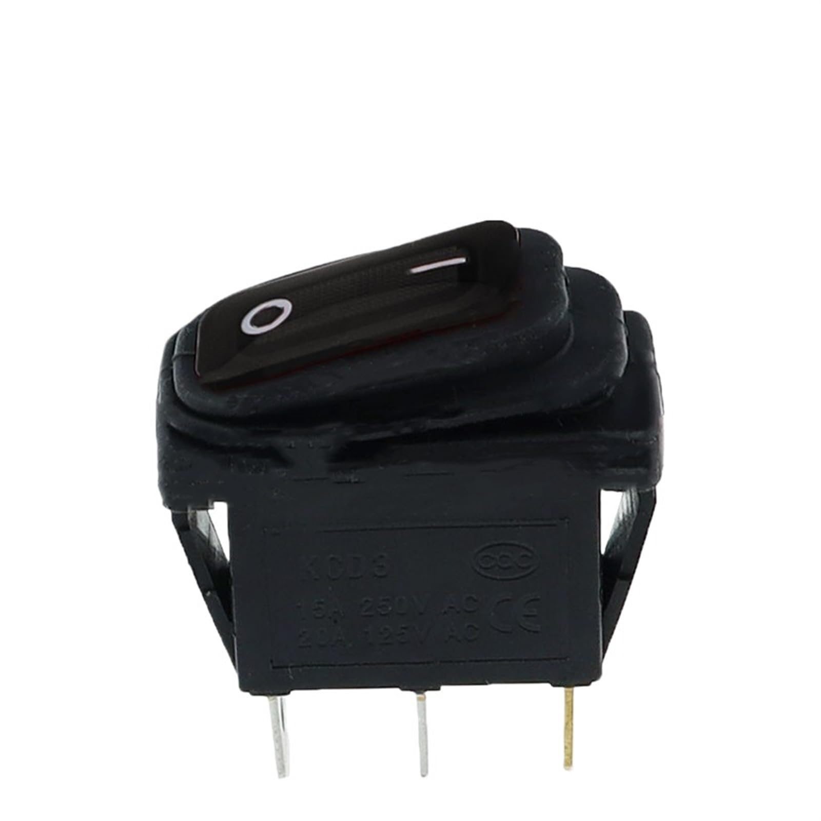 Interruttore a bilanciere impermeabile KCD3 ON-OFF/ON-OFF-ON 3 pin, 2/3 posizioni, apparecchiatura elettrica con alimentazione di illuminazione, 15 A 250 V CA/20 A 125 V CA(Black NO LED,12V)
