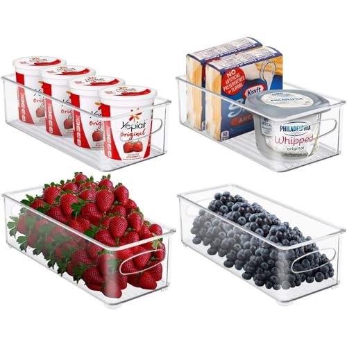 Image of INKULTURE Acrylic Fridge Organiser | Fridge Storage Boxes | Refrigerator Storage Containers | Pack Of 02 | For Vegetable, Fruits Etc | Size-10 inchX 4 inch X 3.0 inch, Transparent