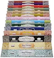 Kit Incenso Massala Nag Champa Darshan 14 Caixinhas com 15g Linha Completa Sem Carvão