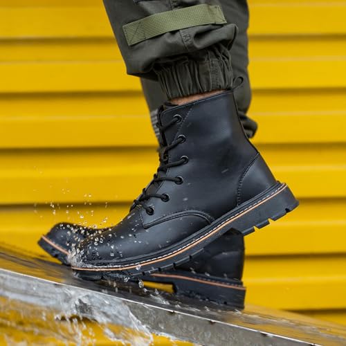 Image of Steel Toe Boots for Women Men, Waterproof Lightweight Safety Work Boots Durability Composite toe Construction Shoes with 6 inch