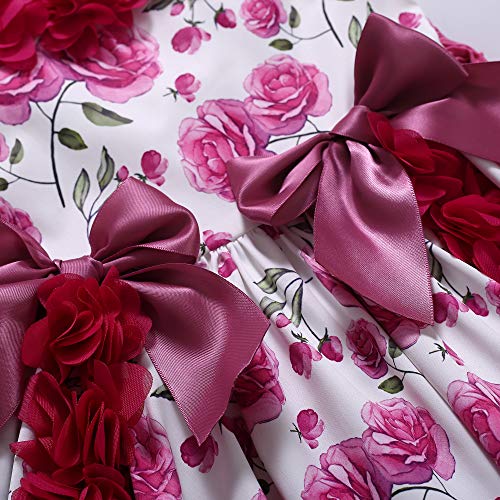 Pettigirl Girls Kids Summer Deep Pink Vintage Floral Sleeveless Boutique Clothes Toddler Lovely Birthday Party Dresses4