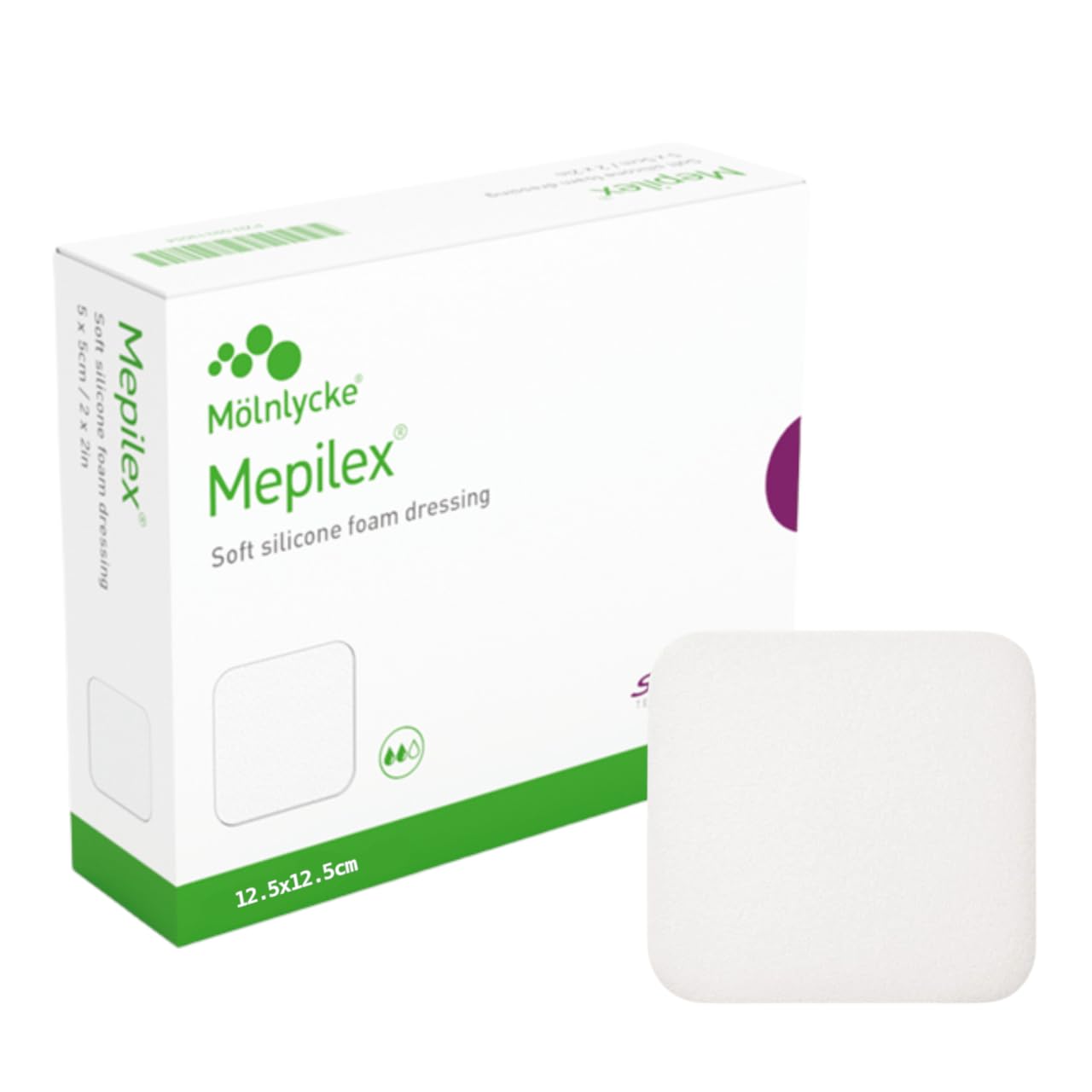 Mepilex, medicazione in schiuma in morbido silicone (12,5 x 12,5 cm, 5 pezzi)