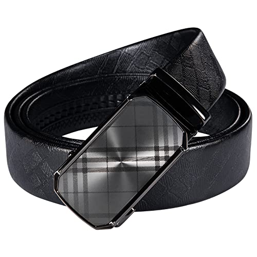 Image of Dubulle Designer Men's Belts, Ratchet Leather Sliding Buckle Dress Belt