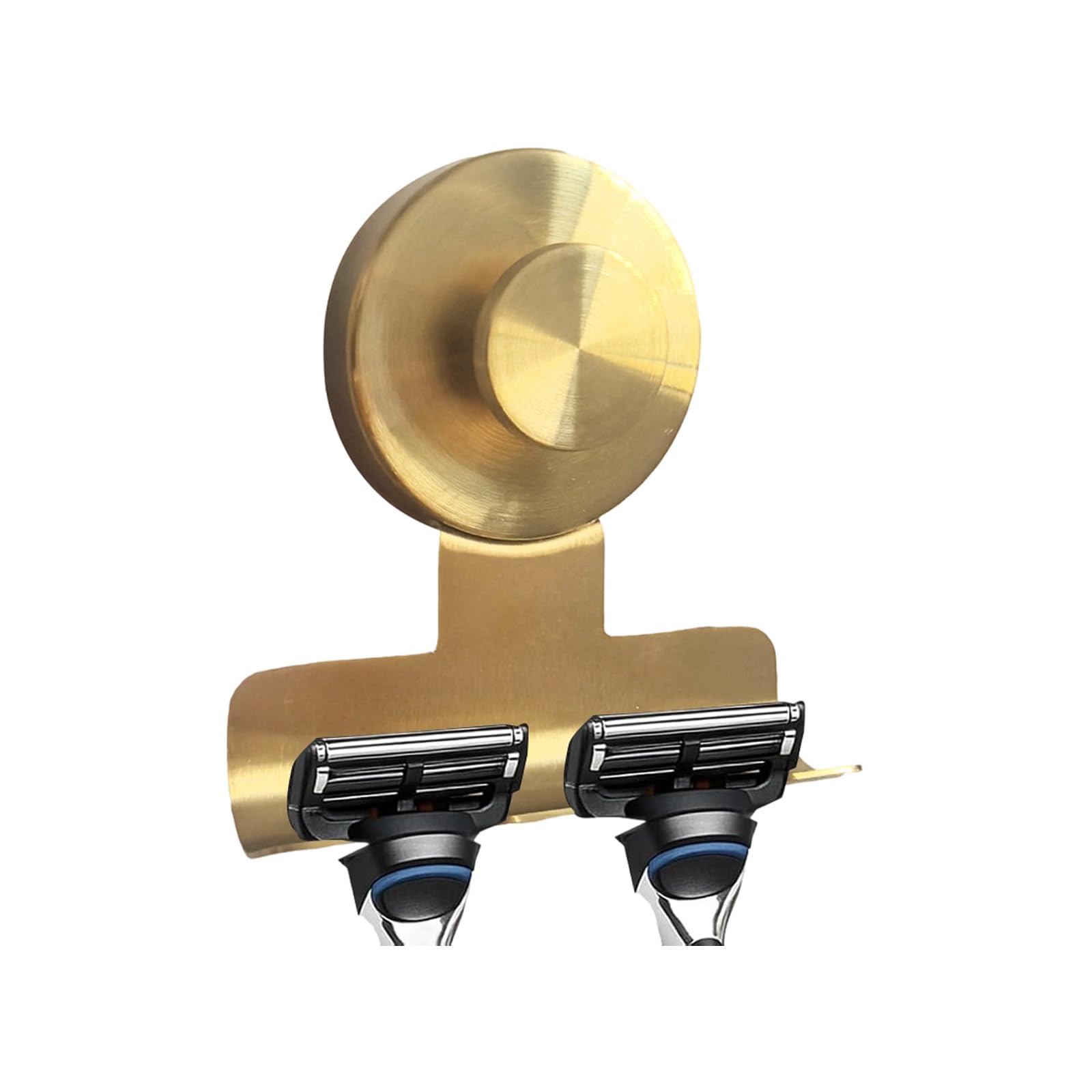 Zxfdsfdbnm Gold Stainless Steel Suction Cup Shaver Holder With Rustproof Design And Multiple Hooks Removable Metal Shower Hook Bathroom Space Saving Solution
