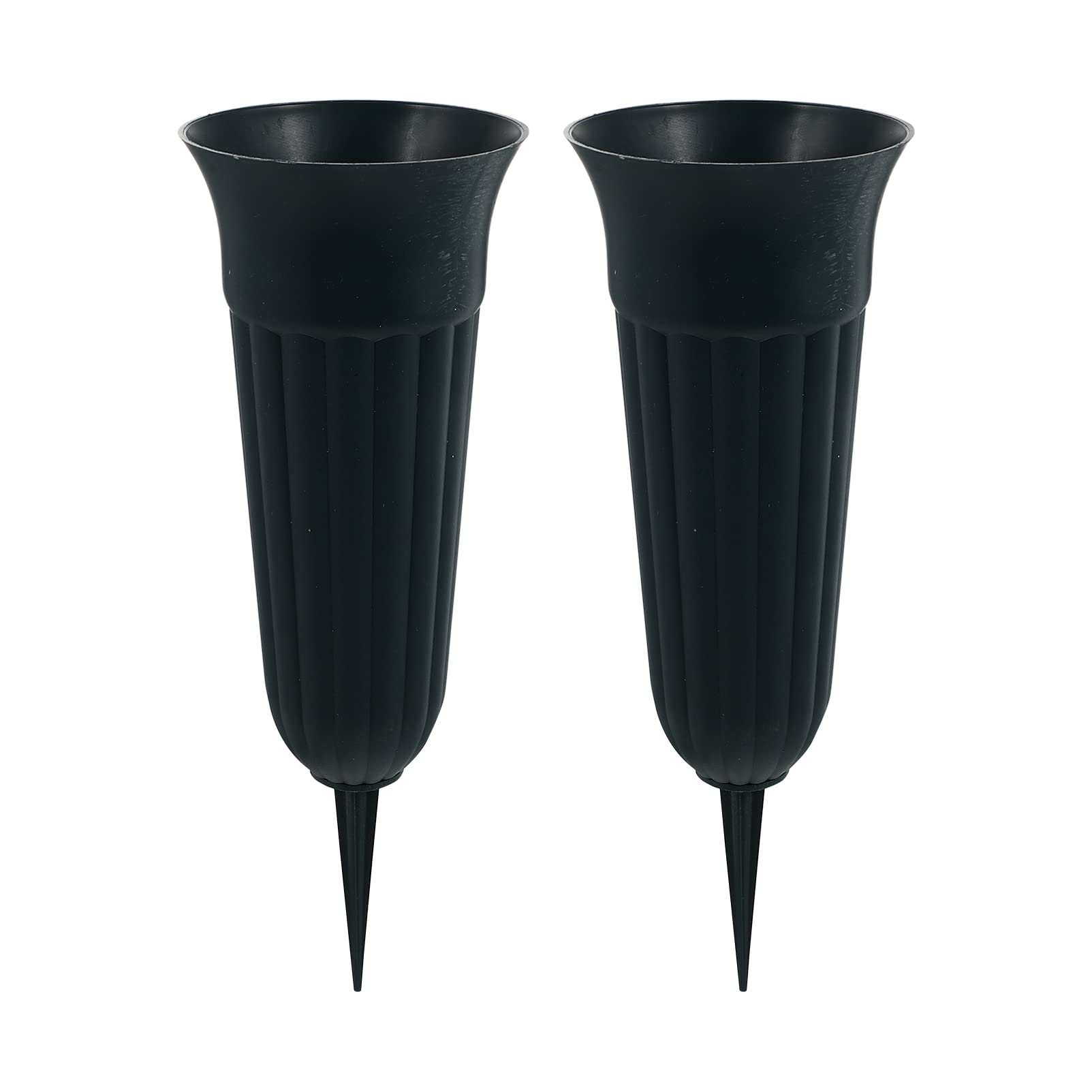 Housoutil 8Pcs Cemetery Grave Cone Vase for Fresh Artificial Flowers, Memorial Floral Vase, Stake In Ground Vase with Stake, Cemetery Flower Vase for Grave Lawn