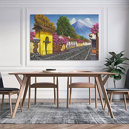 Bludug Mexican Folk Art Poster Guatemalan Town Painting Art Poster Mexican Culture Poster Canvas Painting Posters And Prints Wall Art Pictures For Living Room Bedroom Decor 24X36Inch(60X90Cm) #TOP4