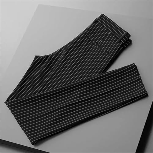 Men Striped Business Slim Fit Straight Trousers Contrast Color Casual Office Wedding Banquet Suit Pants2