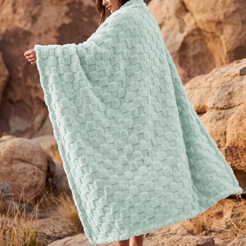 Utopia Bedding Salbeigrün Karierte Fleece-Überwurfdecke für Couch oder Bett, weiche, gemütliche Plüschdecke für Damen und Herren… – Ansicht 5
