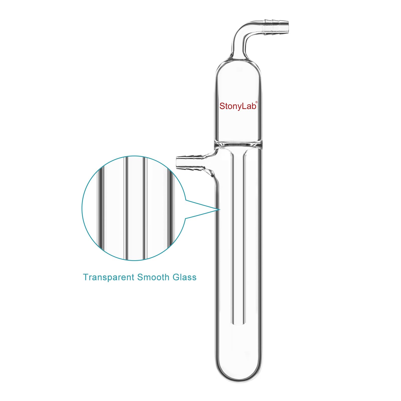 stonylab Trappola a Vacuo in Vetro con Bubblatore, Trappola Fredda in Vetro con Altezza di 225 mm e Connessione per Tubo da 10 mm, per Apparecchiature da Laboratorio di Chimica Organica